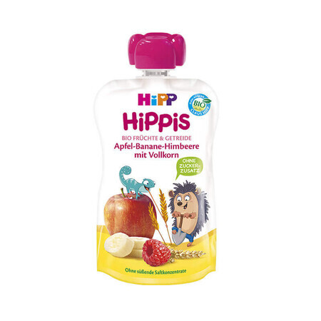 Purea di mele, lamponi e banane HiPPiS, +12 mesi, 100 g, Hipp