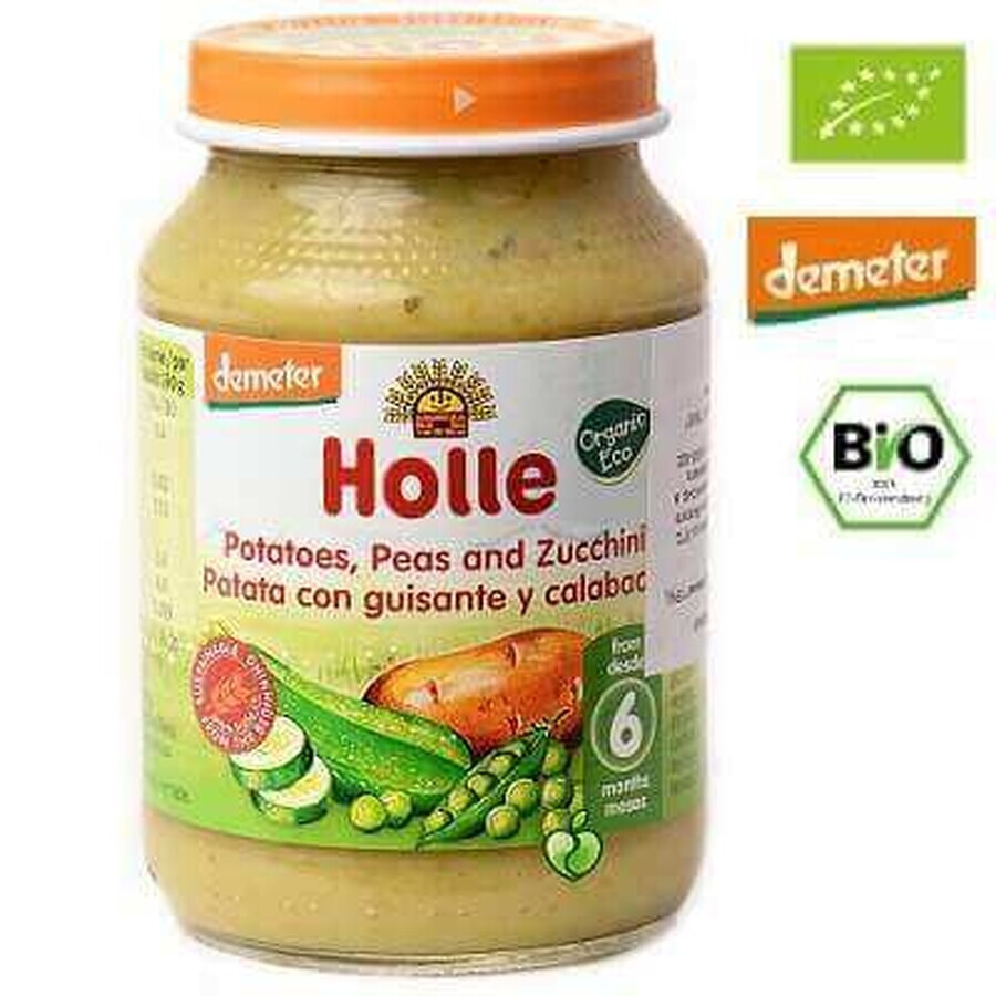 Eco purè di patate, piselli e zucchine, +6 mesi, 190 g, Holle Baby Food