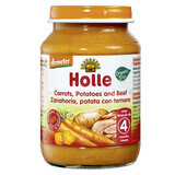 Purea ecologica di carote, patate e manzo, +4 mesi, 190 g, Holle Baby Food