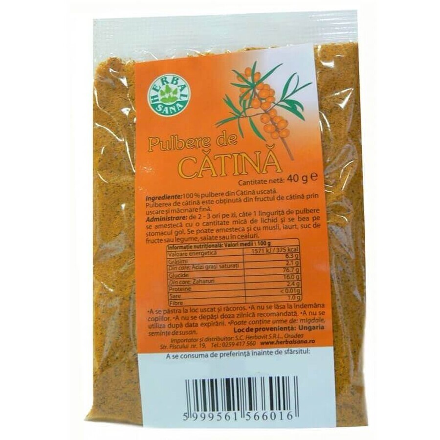 Polvere di olivello spinoso, 40 gr, Herbal Sana