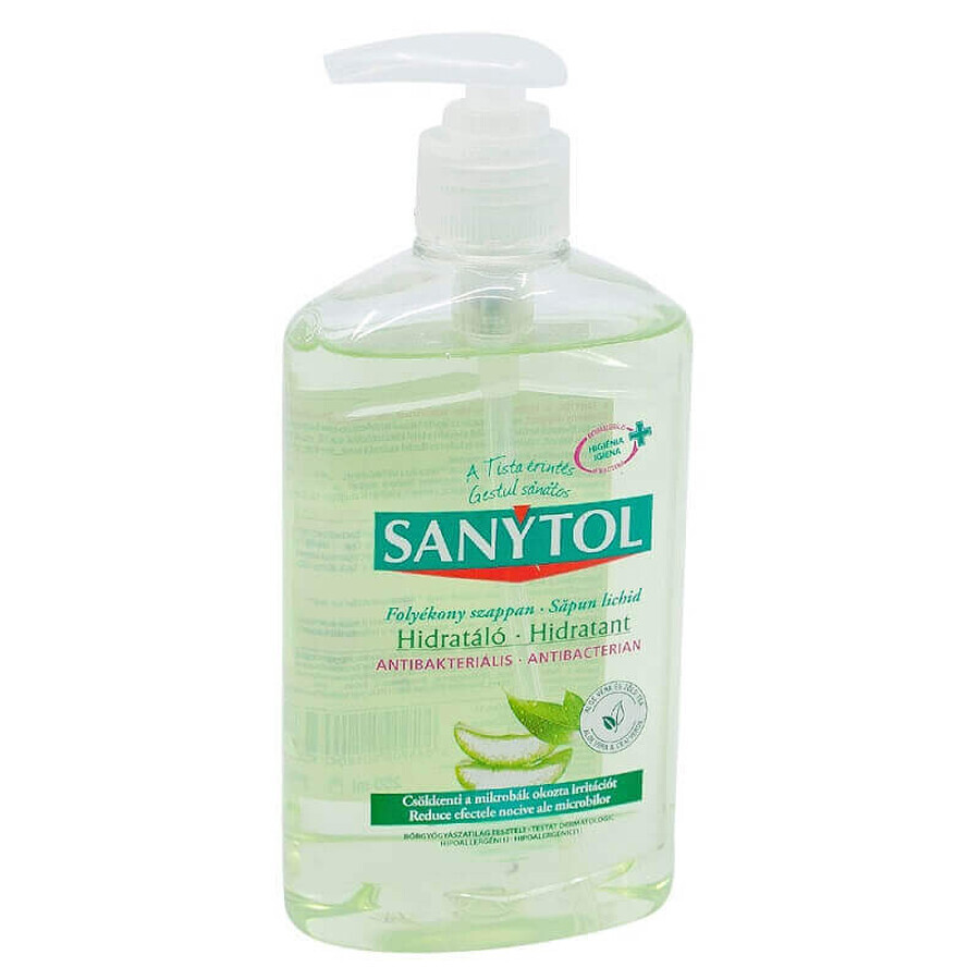 Sapone liquido antibatterico con aloe vera e tè verde, 250 ml, Sanytol