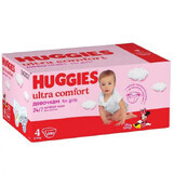 Pannolini Bambina Ultra Comfort n. 4, 8 -14 Kg, 100 pezzi, Huggies