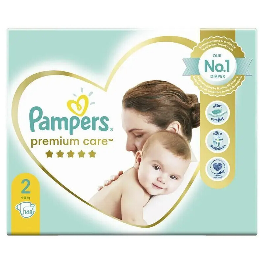 Pampers Premium Care pannolini taglia 2, 4-8 kg, 148 pezzi recensioni