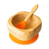 Set ciotola e cucchiaio in bambù, Arancione, Eco Rascals