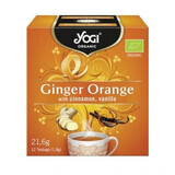 Tè biologico con arance, zenzero, cannella e vaniglia Ginger Orange, 12 bustine, Yogi Tea