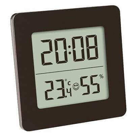 Termometro e igrometro digitale con orologio e sveglia, 30.5038.01, TFA