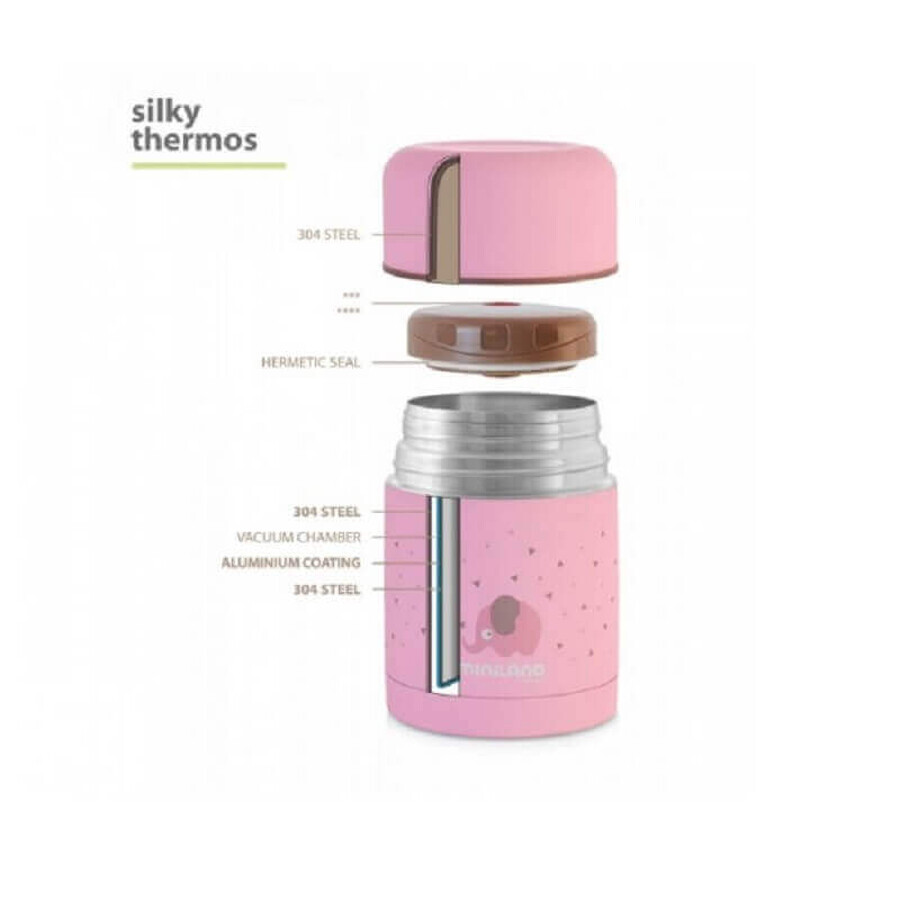 Thermos per alimenti solidi Silky Pink, 600 ml, Miniland