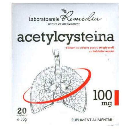 Acetilcisteina 100mg, 20 stick, Lab Remedia