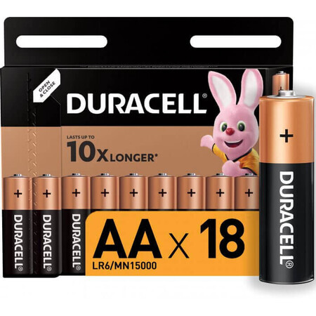 Batterie AA base, 18 pezzi, Duracell