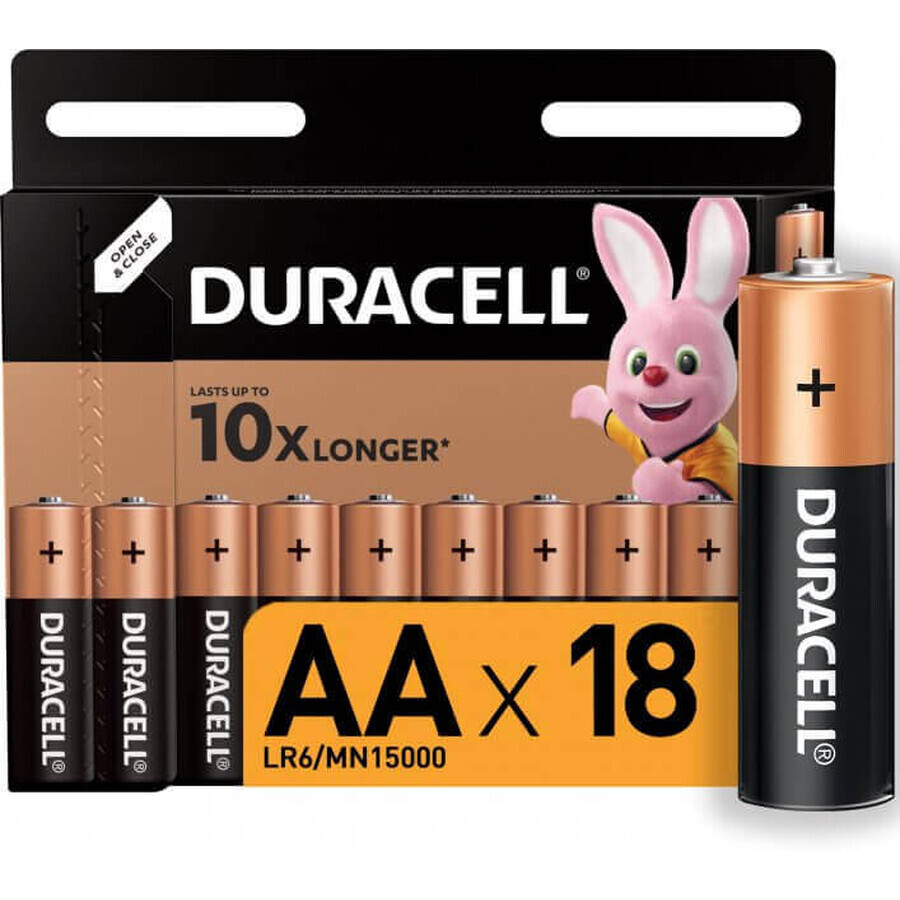 Batterie AA base, 18 pezzi, Duracell