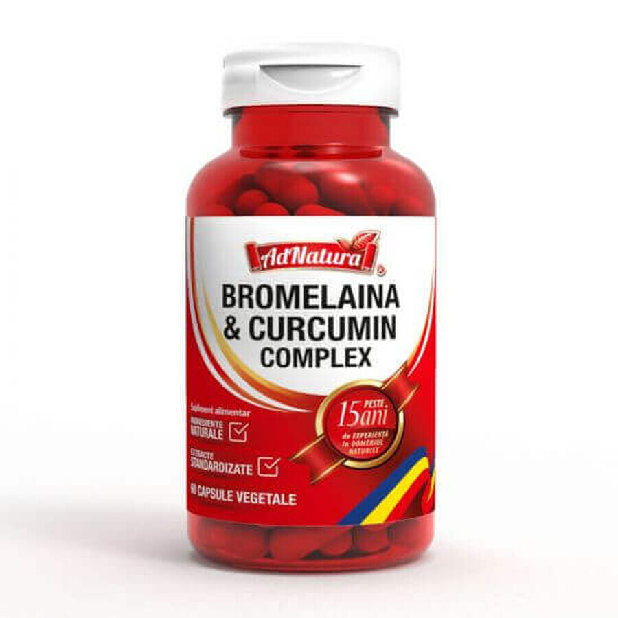 Complesso di bromelina e curcumina, 60 capsule, AdNatura