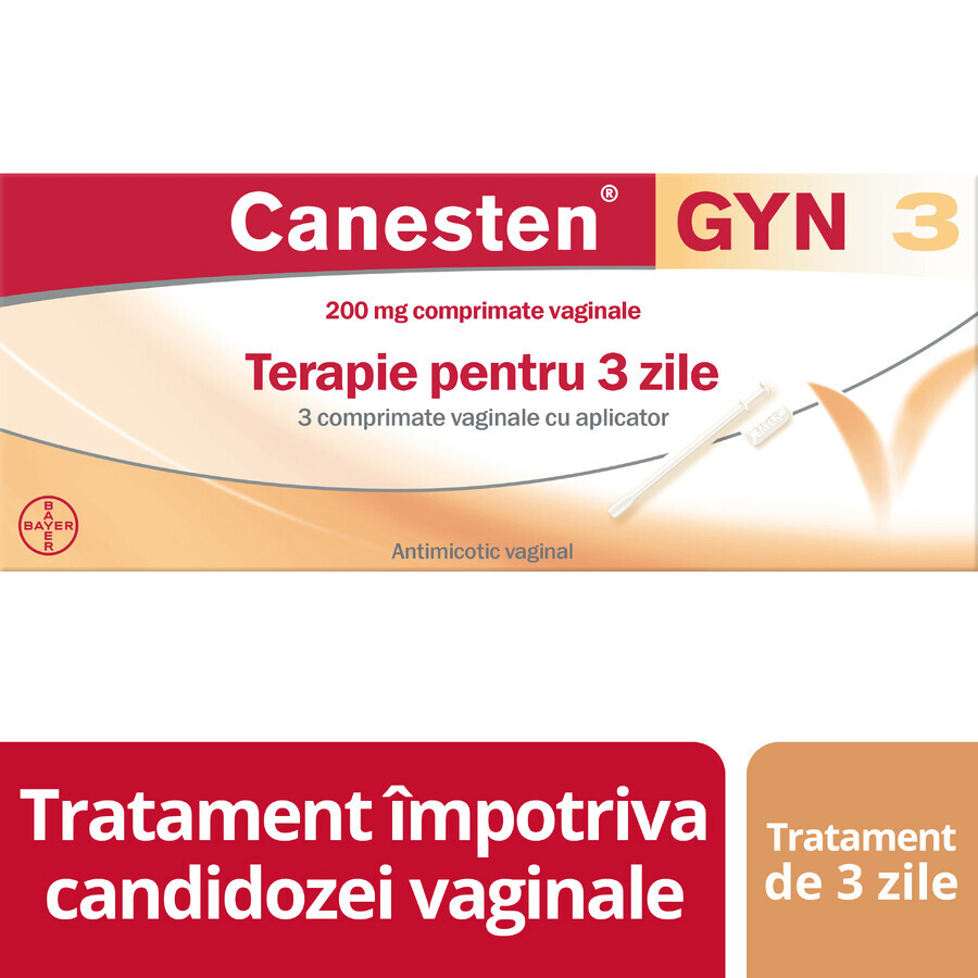Canesten Gyn 3, 200 mg, 3 compresse vaginali, Bayer recensioni