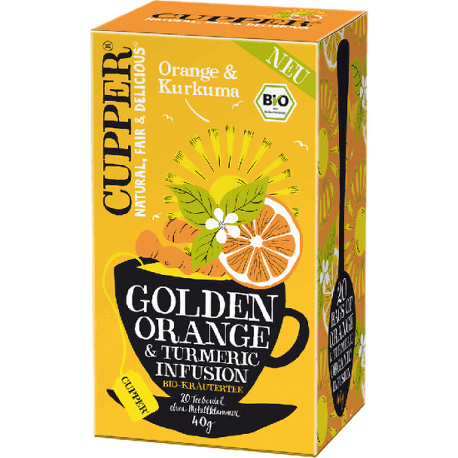 Tè biologico Cupper infuso con arance e curcuma, 20 bustine, Allos Hof