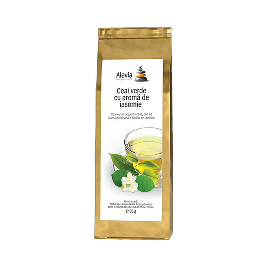 Tè verde al gusto di gelsomino, 35 g, Alevia
