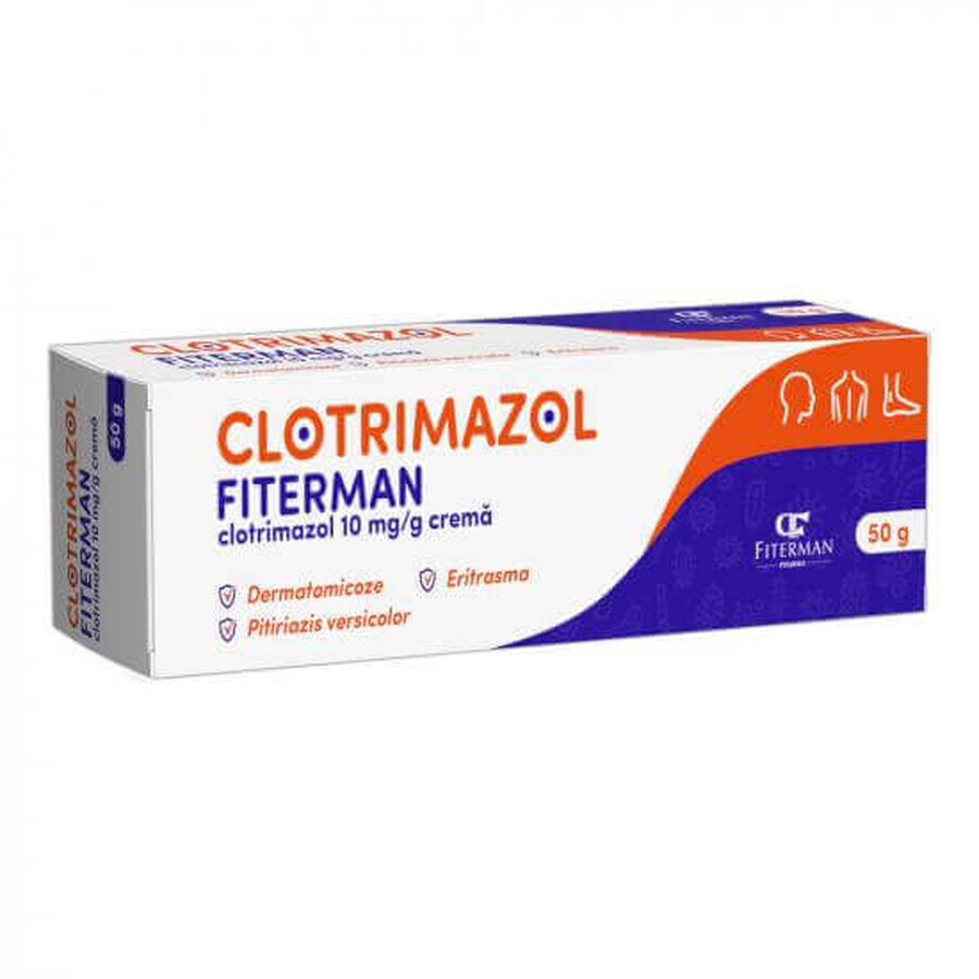Crema di clotrimazolo 10 mg/g, 50 g, Fiterman