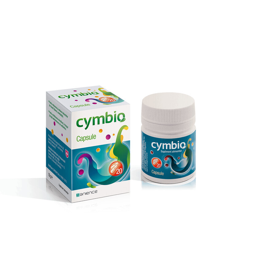 Complesso simbiotico naturale Cymbio per disturbi digestivi, 20 capsule, Sanience