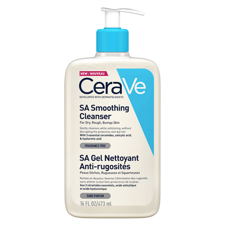 CeraVe SA Detergente Levigante per pelli molto secche, ruvide e screpolate, 473 ml