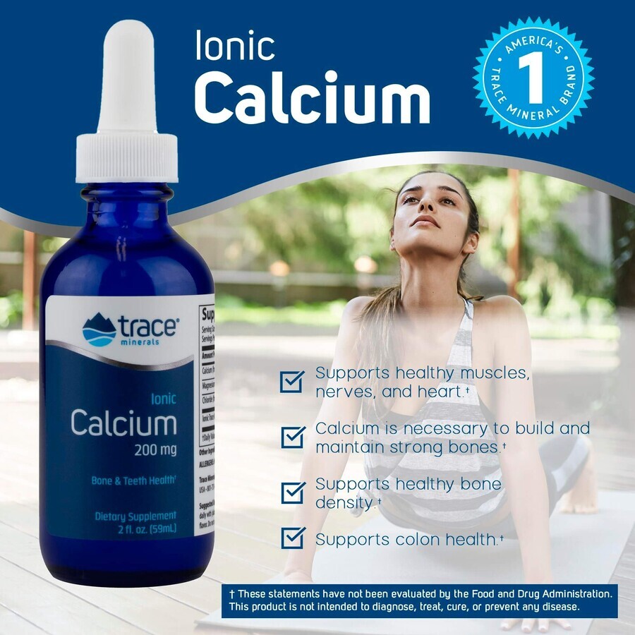 Ionic Calcium 200 mg, 59 ml, Trace Minerals