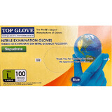 Guanti da visita in nitrile senza polvere L, 100 pz, Top Glove