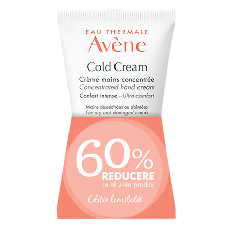 Confezione Crema mani concentrata Cold Cream, 50 ml + 50 ml, Avene
