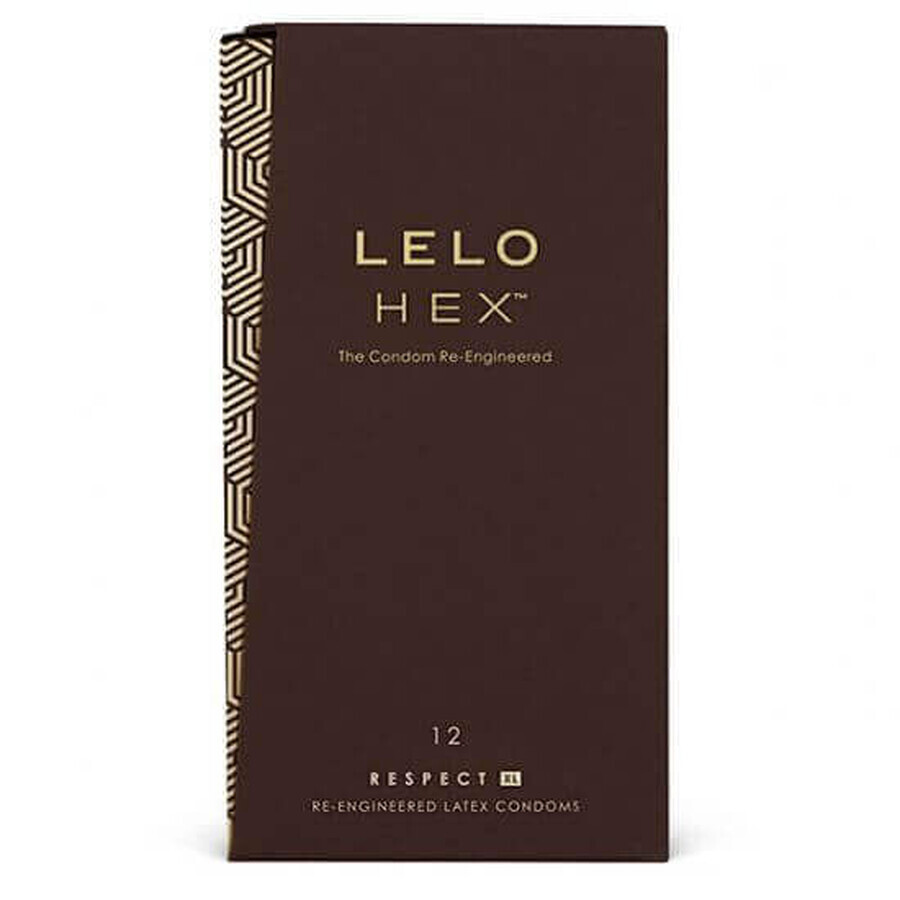 Lelo HEX - Respect XL Preservativi Più Grandi e Più Sottili, 12 Pezzi