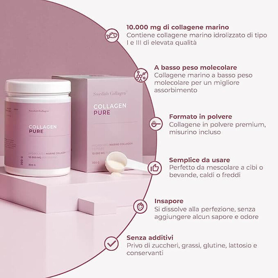 Collagen Pure 10.000 mg, 300 gr, Swedish Collagen