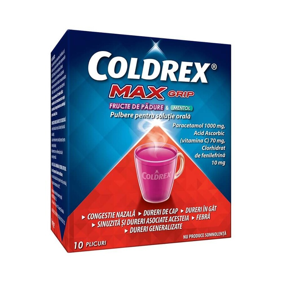 Coldrex Max Grip con frutti di bosco e mentolo, 10 bustine, Perrigo recensioni