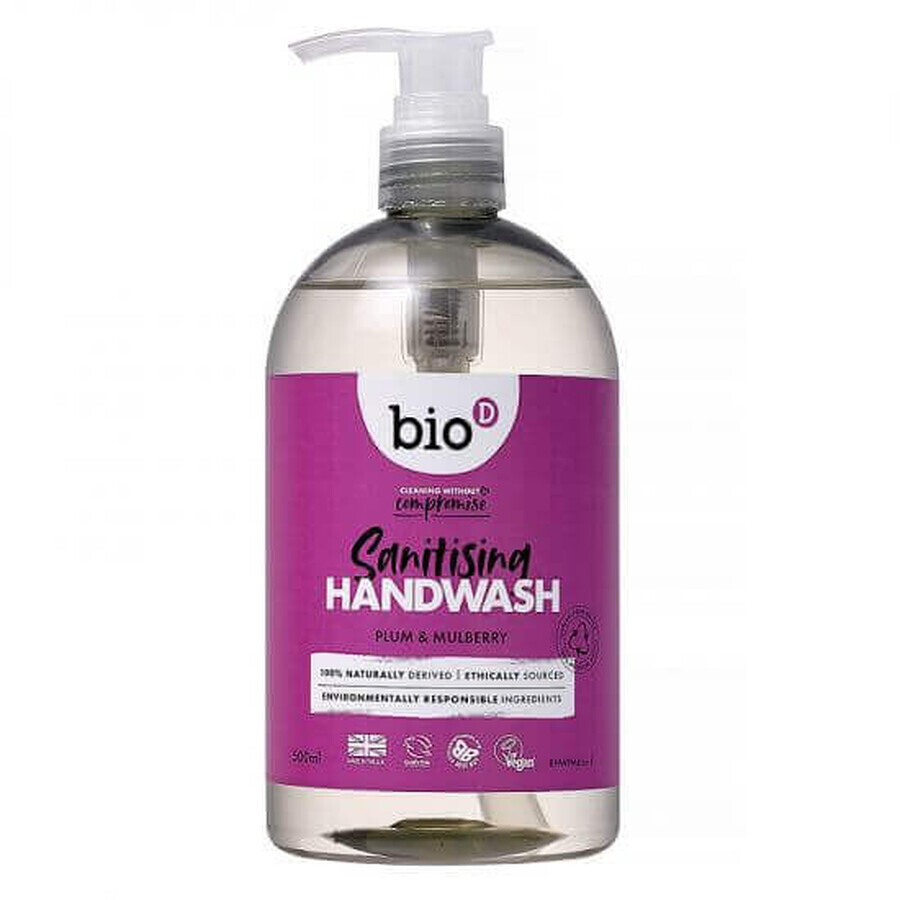 Sapone liquido per le mani con estratti naturali di prugne e gelsi, 500 ml, Bio-D