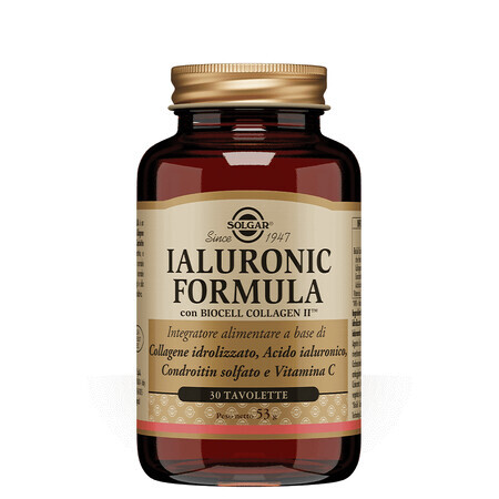 Ialuronic Formula Integratore antiossidante, 30 tavolette, Solgar