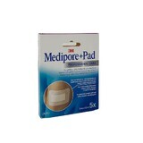 3M Medipore+Pad Medicazione adesiva con Tampone Assorbente 5 x 7,2cm, 5pezzi