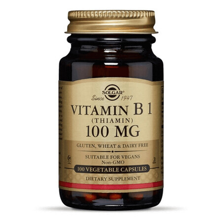 Vitamina B1 (tiamina) 100 mg, 100 capsule, Solgar