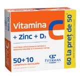 Vitamina C+Zn+D3, 50 + 10 compresse masticabili, Fiterman