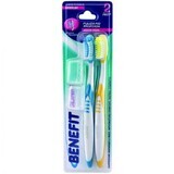 2x spazzolini da denti, medi, vari colori, Benefit