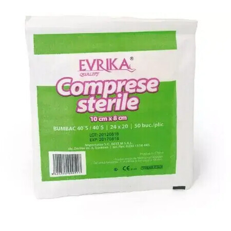 Evrika compresse sterili 10 cm x 8 cm