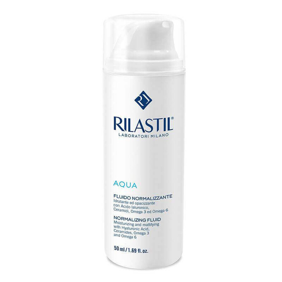 Rilastil Aqua - Fluido Normalizzante Idratante E Opacizzante, 50ml