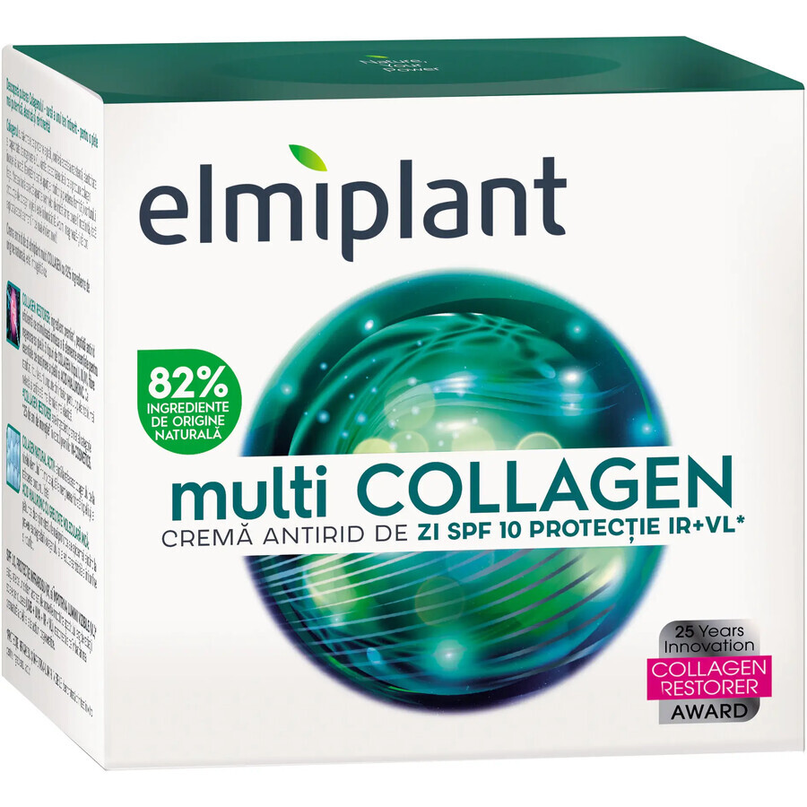Crema giorno antirughe SPF 10 Multi Collagen, 50 ml, Elmiplant