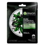 Maschera in tovagliolo al tè nero Pure Charcoal Skin Naturals, 28 g, Garnier