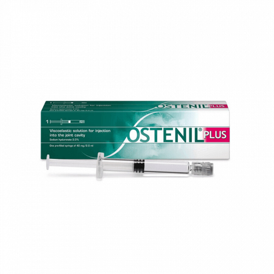 Ostenil Plus, 40mg/2ml soluzione iniettabile con acido ialuronico per infiltrazioni, 1 siringa preriempita