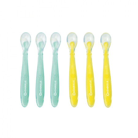 Set di 6 cucchiai flessibili colorati, Badabulle