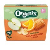 Snack biologico biologico con mele, banane, arance e biscotti, +6 mesi, 400 gr, Organix