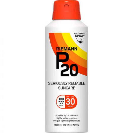 Spray con protezione solare e spruzzo continuo SPF 30, 150 ml, Riemann P20
