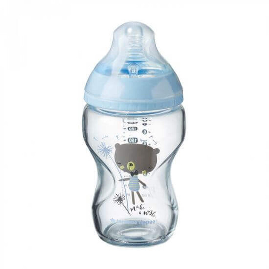 Bottiglia di vetro, Più vicino alla natura, 250 ml, 0 mesi+, Blu, Tommee Tippee