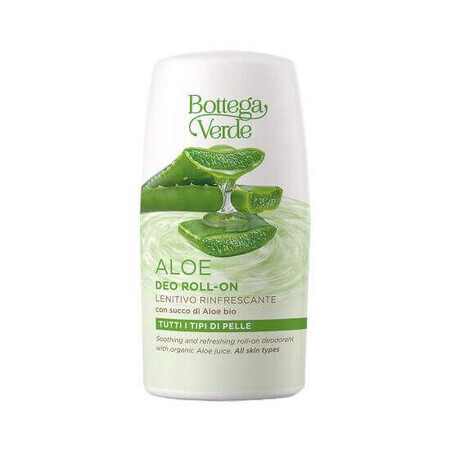 Deodorante roll-on con estratto di succo di aloe vera biologico, 50 ml, Bottega Verde