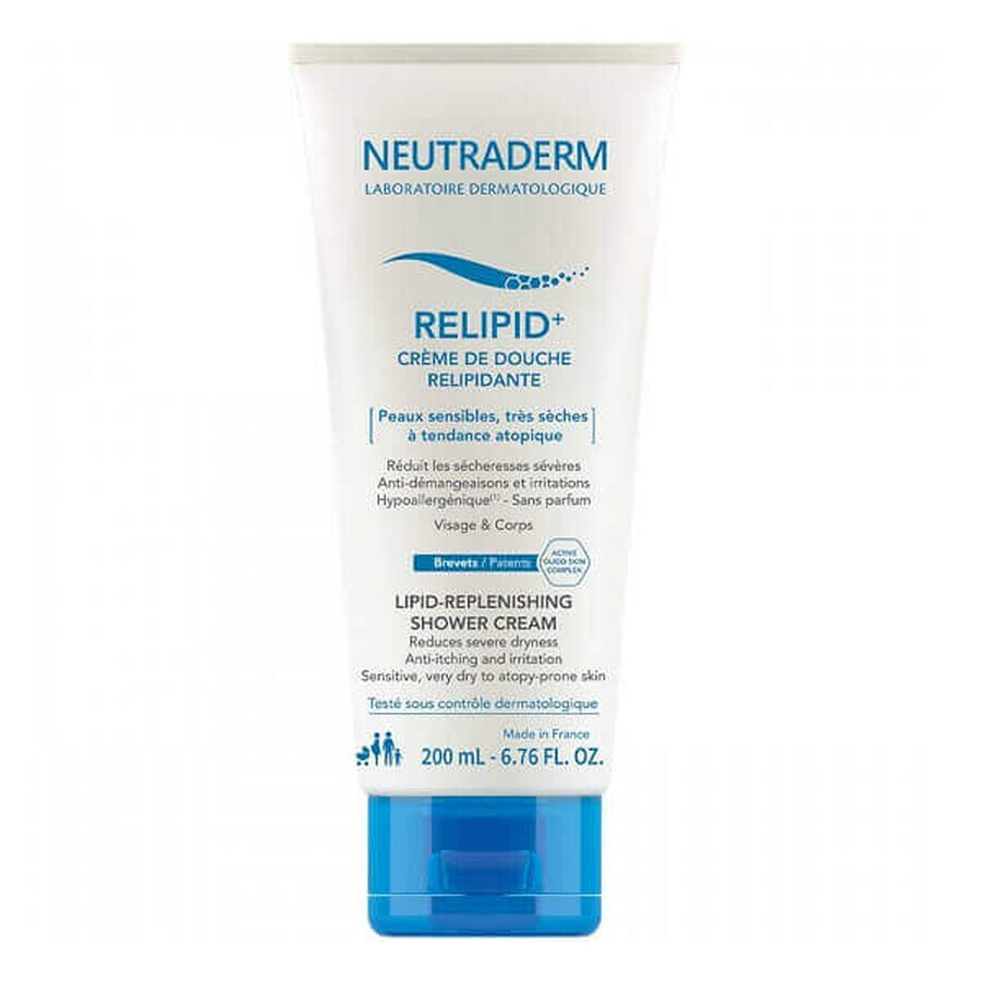 Relipid+ Neutraderm crema doccia relipidante, 200 ml, Gilbert