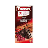 Cioccolato fondente con peperoncino, cannella e peperoncino senza zucchero e glutine 75g TORRAS