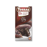 Cioccolato al 72% di cacao senza zucchero e senza glutine 75g TORRAS