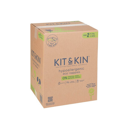 Pannolini Ipoallergenici Eco Kit&Kin, Taglia 2, 4-8 kg, 160 pz