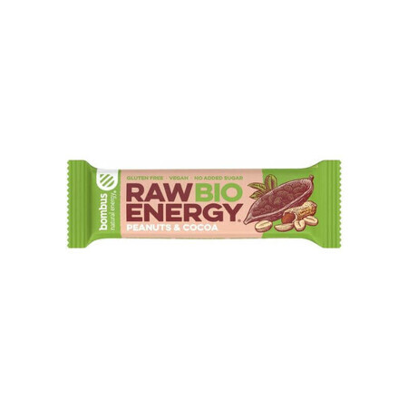 Barretta energetica, Raw Energy, con arachidi e cacao x 50g, Bombus