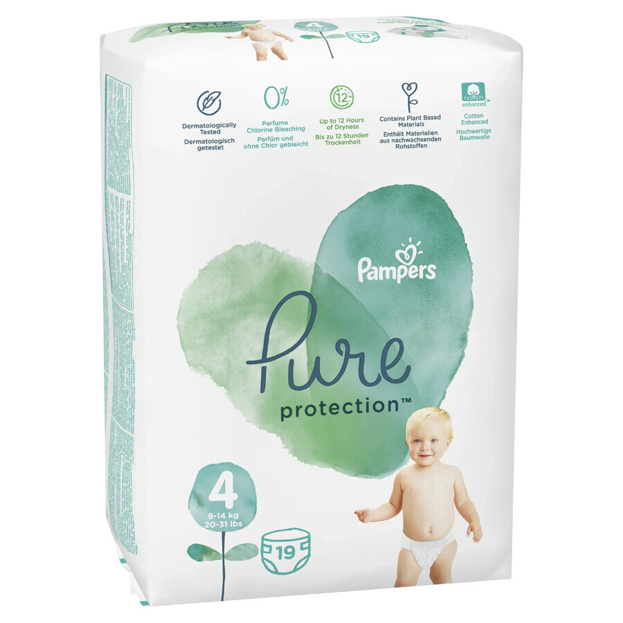 Pampers 4 Pure 9-14 kg x 19 pezzi