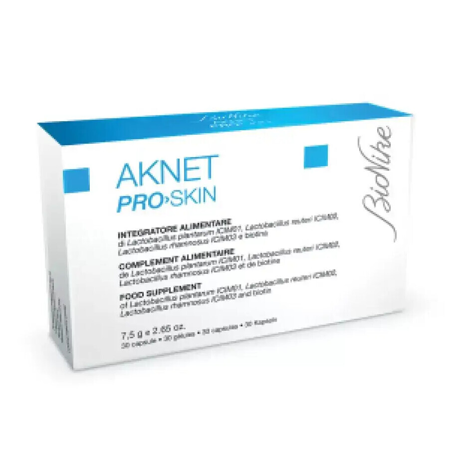 BioNike Aknet Pro-Skin Integratore Alimentare, 30 Capsule